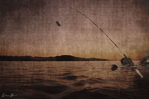 Catching at Sunset Black Ornate Wood Framed Art Print with Double Matting by Brown, Denise