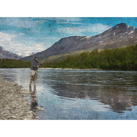 River Time White Modern Wood Framed Art Print by Brown, Denise