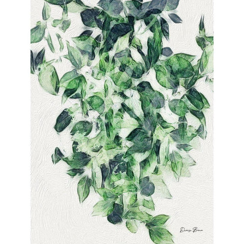 Hanging Greens 1 White Modern Wood Framed Art Print by Brown, Denise