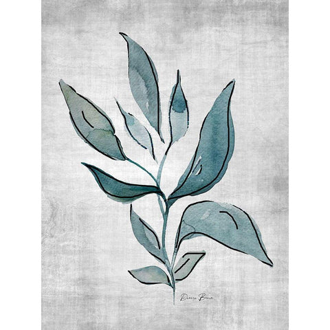 Watercolor Botanical 1 White Modern Wood Framed Art Print by Brown, Denise