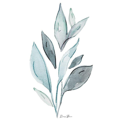 Watercolor Botanical 2 White Modern Wood Framed Art Print by Brown, Denise