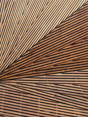 Geometric Wood Panel 1 White Modern Wood Framed Art Print with Double Matting by Brown, Denise
