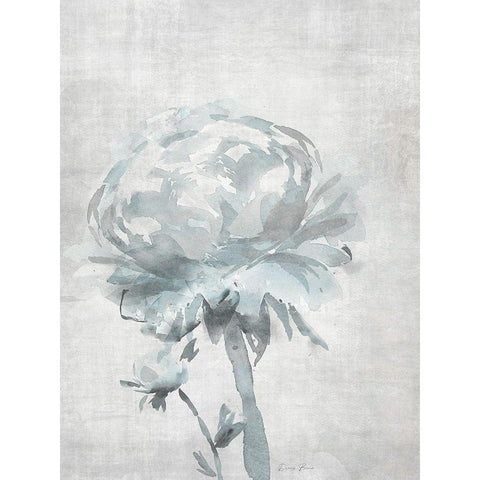 Watercolor Blooms 2 2.0 Blue White Modern Wood Framed Art Print by Brown, Denise