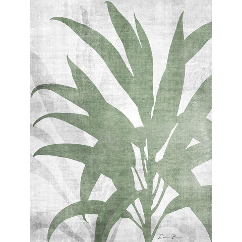 Natures Palm 1 V2 Black Modern Wood Framed Art Print with Double Matting by Brown, Denise