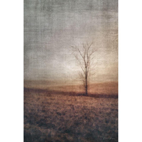 Lone Tree White Modern Wood Framed Art Print by Brown, Denise
