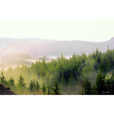 Mountain Landscape Black Modern Wood Framed Art Print with Double Matting by Brown, Denise