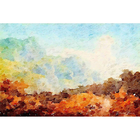 Watercolor Landscape White Modern Wood Framed Art Print by Brown, Denise