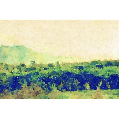 Watercolor Landscape 2 White Modern Wood Framed Art Print by Brown, Denise