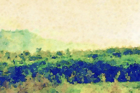 Watercolor Landscape 2 White Modern Wood Framed Art Print with Double Matting by Brown, Denise