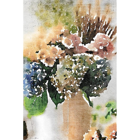 Watercolor Vase 2 Black Modern Wood Framed Art Print with Double Matting by Brown, Denise