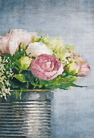 Watercolor Vase 3 White Modern Wood Framed Art Print with Double Matting by Brown, Denise