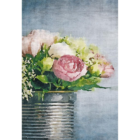 Watercolor Vase 3 White Modern Wood Framed Art Print by Brown, Denise