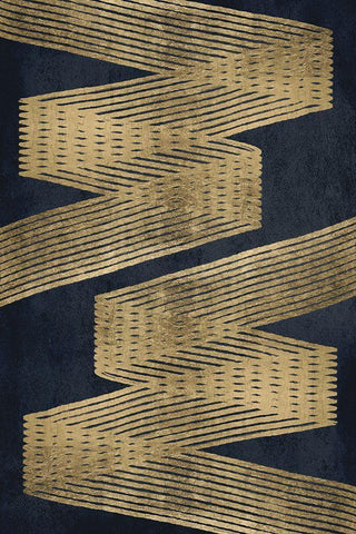 Golden Criss Cross 1 White Modern Wood Framed Art Print with Double Matting by Brown, Denise