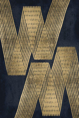 Golden Criss Cross 2 White Modern Wood Framed Art Print with Double Matting by Brown, Denise
