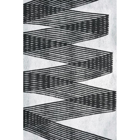 Monochrome Lines 2 Black Modern Wood Framed Art Print with Double Matting by Brown, Denise