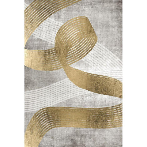 Golden Ribbon 2 Gold Ornate Wood Framed Art Print with Double Matting by Brown, Denise
