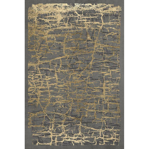 Gray Black Cracks 1 Black Modern Wood Framed Art Print by Brown, Denise