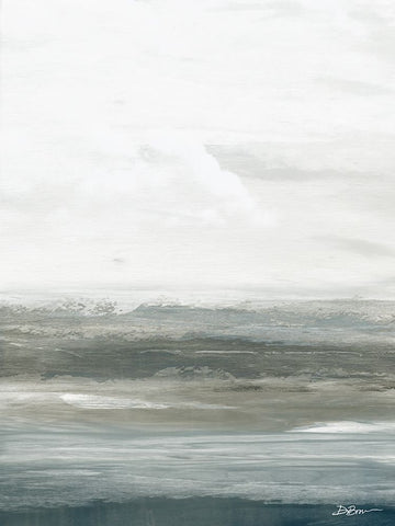 Oceanscape 1 Black Modern Wood Framed Art Print by Brown, Denise