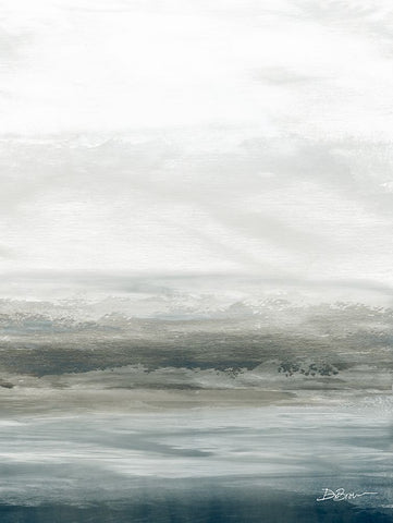 Oceanscape 2 White Modern Wood Framed Art Print with Double Matting by Brown, Denise