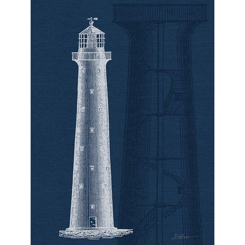 Lighthouse 1 Gold Ornate Wood Framed Art Print with Double Matting by Brown, Denise