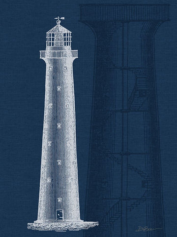Lighthouse 1 Black Ornate Wood Framed Art Print with Double Matting by Brown, Denise
