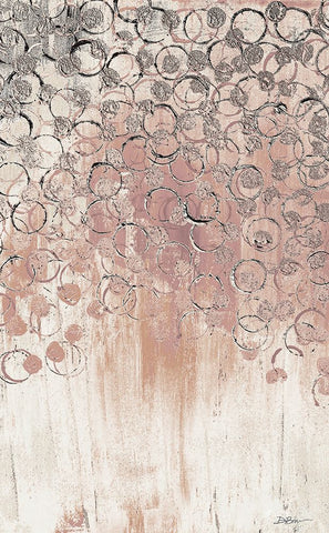 Blush Drops 1 Black Modern Wood Framed Art Print by Brown, Denise