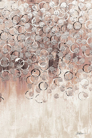 Blush Drops 2 Black Ornate Wood Framed Art Print with Double Matting by Brown, Denise