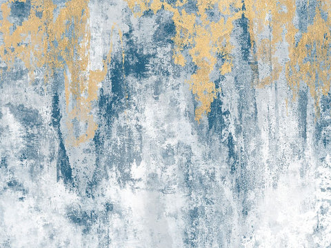 Golden Azure Black Modern Wood Framed Art Print by Brown, Denise