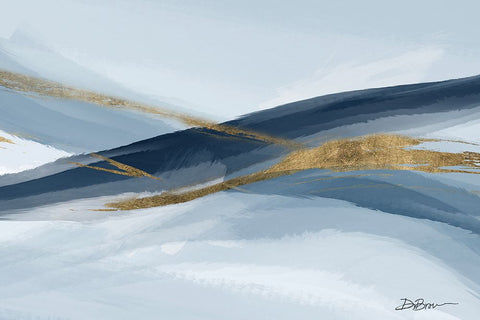 Newness In Navy Black Ornate Wood Framed Art Print with Double Matting by Brown, Denise