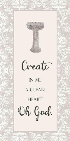 Create a Clean Heart White Modern Wood Framed Art Print with Double Matting by Brown, Denise