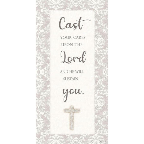 Cast Your Cares White Modern Wood Framed Art Print by Brown, Denise