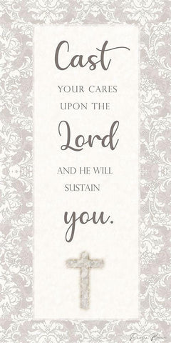 Cast Your Cares White Modern Wood Framed Art Print with Double Matting by Brown, Denise
