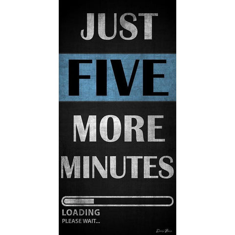 Just Five More Minutes White Modern Wood Framed Art Print by Brown, Denise