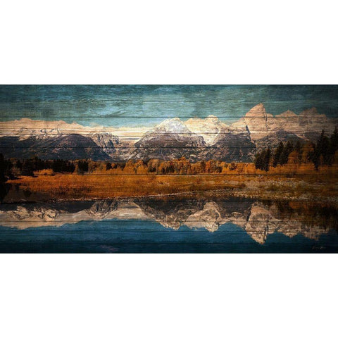 Mountain Reflection 2 Black Modern Wood Framed Art Print by Brown, Denise
