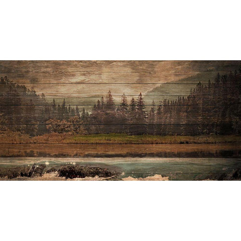 Mountain Reflection 4 Black Modern Wood Framed Art Print with Double Matting by Brown, Denise