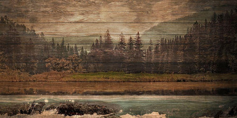 Mountain Reflection 4 White Modern Wood Framed Art Print with Double Matting by Brown, Denise