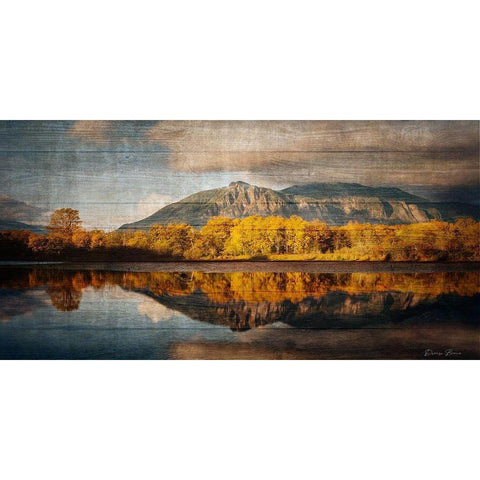 Mountain Reflection Black Modern Wood Framed Art Print with Double Matting by Brown, Denise