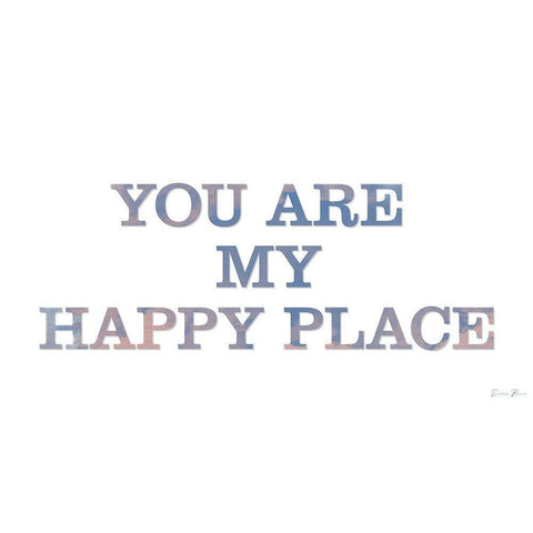 Happy Place White Modern Wood Framed Art Print by Brown, Denise