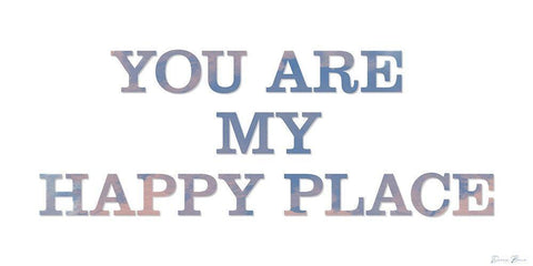 Happy Place White Modern Wood Framed Art Print with Double Matting by Brown, Denise