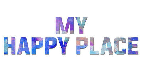 My Happy Place 2 White Modern Wood Framed Art Print with Double Matting by Brown, Denise