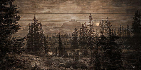 Lodge View White Modern Wood Framed Art Print with Double Matting by Brown, Denise