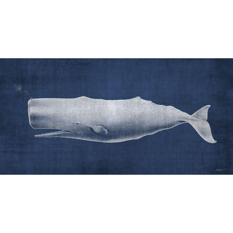 Whale 1 V2 Black Modern Wood Framed Art Print with Double Matting by Brown, Denise
