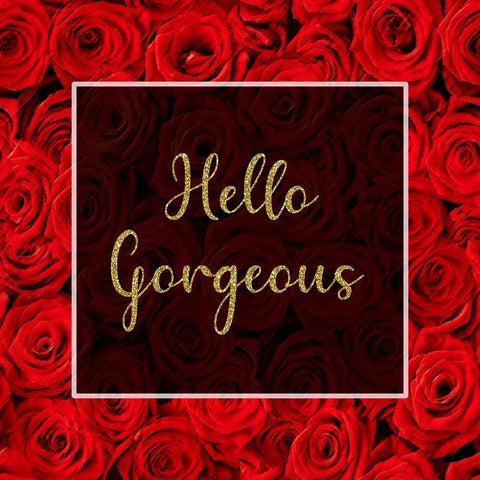 Hello Gorgeous White Modern Wood Framed Art Print with Double Matting by Brown, Denise