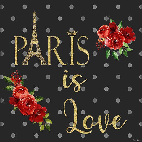 Paris Is Love Fall 1 Gold Ornate Wood Framed Art Print with Double Matting by Brown, Denise