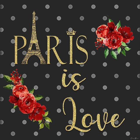 Paris Is Love Fall 1 White Modern Wood Framed Art Print with Double Matting by Brown, Denise