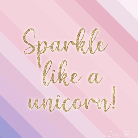 Sparkle Like a Unicorn 1 Black Ornate Wood Framed Art Print with Double Matting by Brown, Denise