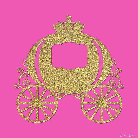 Princess Carriage White Modern Wood Framed Art Print by Brown, Denise