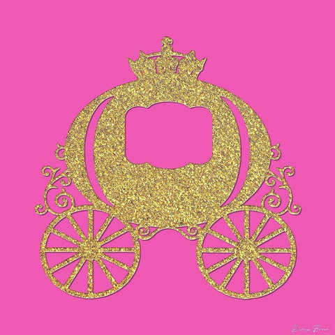 Princess Carriage White Modern Wood Framed Art Print with Double Matting by Brown, Denise