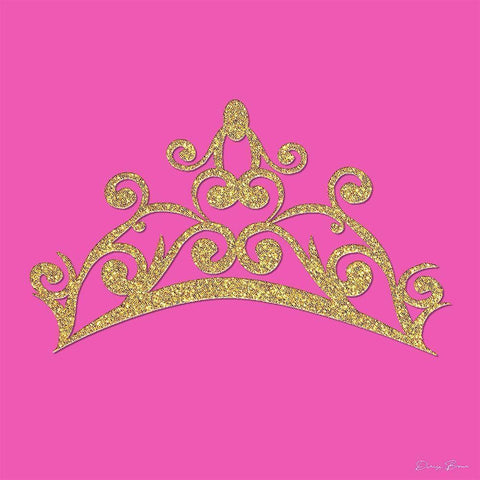 Princess Crown White Modern Wood Framed Art Print by Brown, Denise