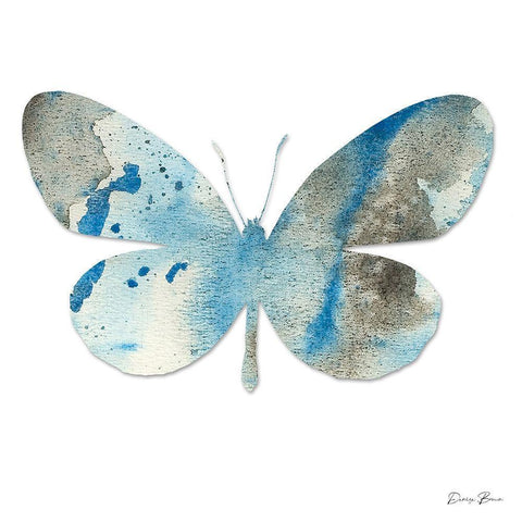 Watercolor Wings 2 Black Modern Wood Framed Art Print with Double Matting by Brown, Denise